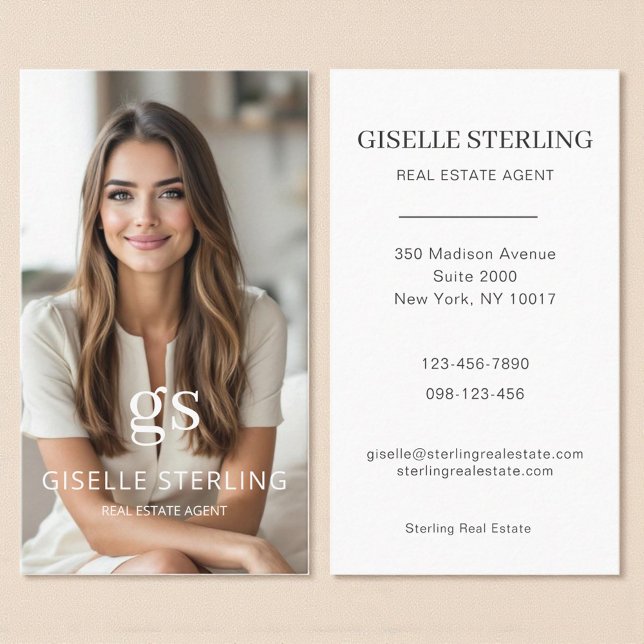 Modern Real Estate Agent Photo Professional Business Card (Creator Uploaded)