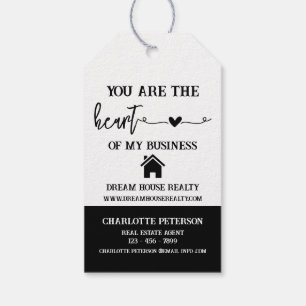 Modern Real Estate Agent Promotional Valentine Gift Tags
