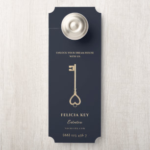 Modern Real Estate Agent QR Front Door Hanger