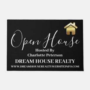 Modern Real Estate Agent Realtor Open House  Doormat