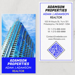 Modern Real Estate Agent (Realtor QR) Broker Business Card