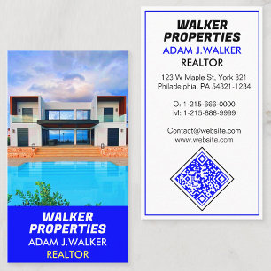 Modern Real Estate Agent (Realtors) Sell Buy QR Business Card