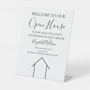 Modern Real Estate Black and white simple Pedestal Sign