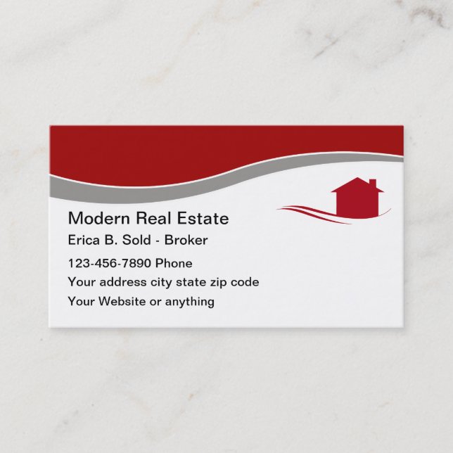 Modern Real Estate Broker Business Cards (Front)