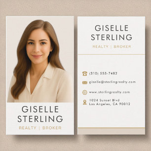 Modern Real Estate Broker Professional Elegant Business Card
