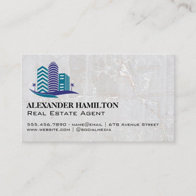 Modern Real Estate Buildings Business Card (Front)