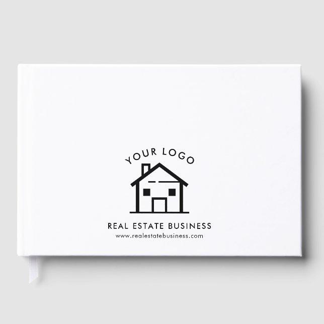 Modern Real Estate Business Logo House Rentals Guest Book (Front)