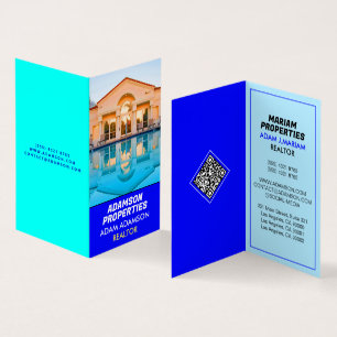 Modern Real Estate Company (QRCode) Realtor Folded Business Card