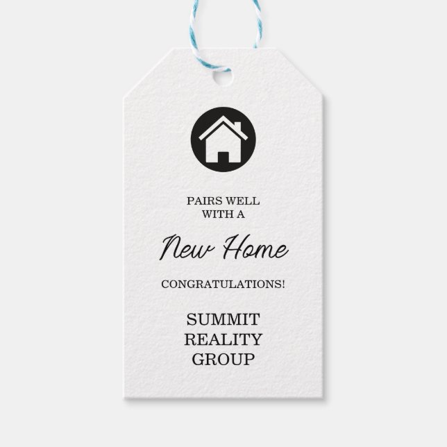 Modern Real Estate Congratulations Gift Tag (Front)