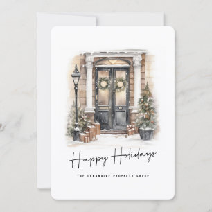 Modern Real Estate Corporate Business Christmas  Holiday Card