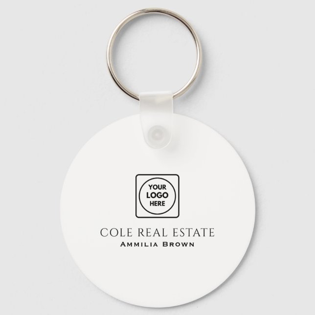 Modern Real Estate | Custom Realtor Listing Logo Key Ring (Front)
