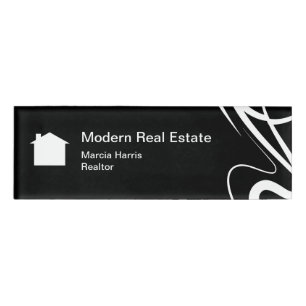 Modern Real Estate Designer Name Tag
