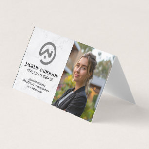 Modern Real Estate Logo   Business Woman Business Card