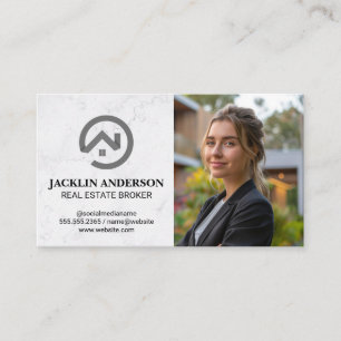 Modern Real Estate Logo   Business Woman Business Card