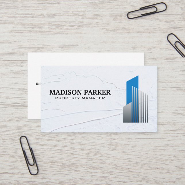 Modern Real Estate Logo Spackled Wall  Business Card (Front/Back In Situ)