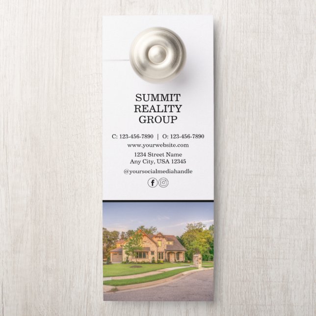 Modern Real Estate Marketing  Door Hanger (On Knob)