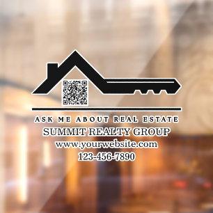 Modern Real Estate Marketing QR Code Window Cling