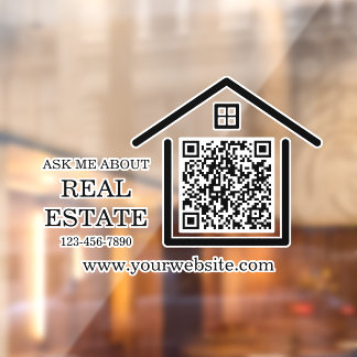 Modern Real Estate Marketing QR Code Window Cling