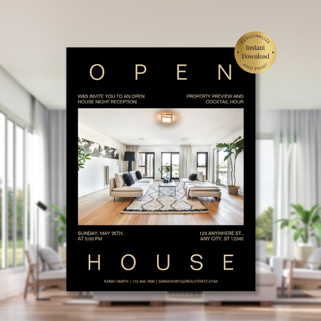 Modern Real Estate Open House Invitation Template Flyer (Modern Real Estate Open House Invitation Template Flyer)
