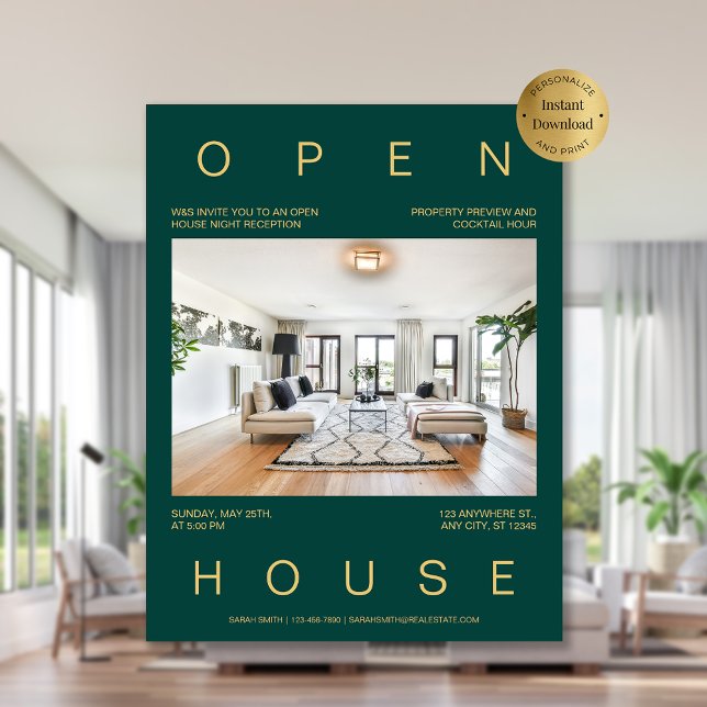 Modern Real Estate Open House Invitation Template Flyer (Modern Real Estate Open House Invitation Template Flyer)
