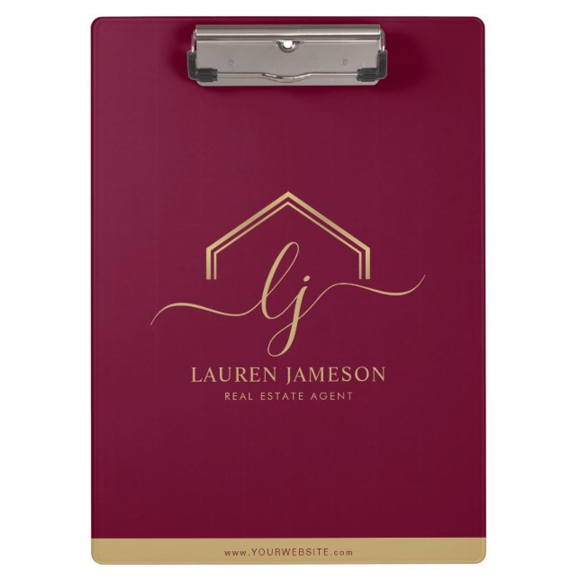Modern Real Estate Promotional Realtor Logo Clipbo Clipboard (Front)