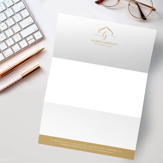 Modern Real Estate Promotional Realtor Logo Custom Letterhead (Creator Uploaded)