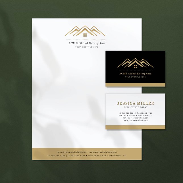 Modern Real Estate Promotional Realtor Logo Custom Letterhead (Creator Uploaded)