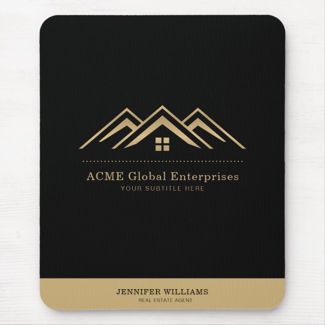 Modern Real Estate Promotional Realtor Logo Mouse Mat (Front)