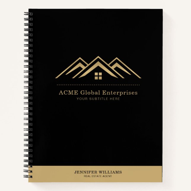 Modern Real Estate Promotional Realtor Logo Notebook (Front)