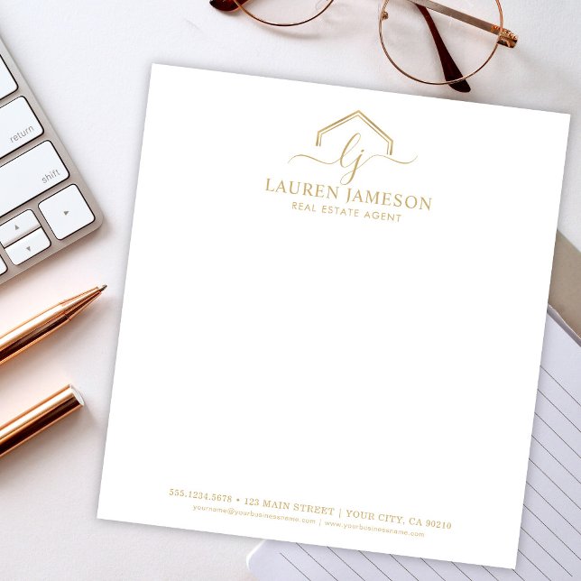 Modern Real Estate Promotional Realtor Logo Notepad (Creator Uploaded)