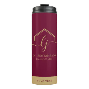 Modern Real Estate Promotional Realtor Logo Thermal Tumbler