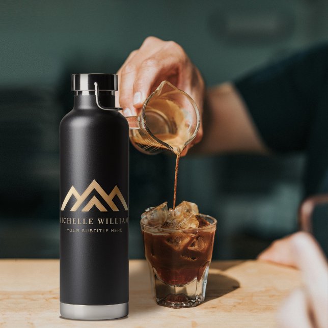 Modern Real Estate Promotional Realtor Logo Water Bottle (Creator Uploaded)