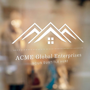 Modern Real Estate Promotional Realtor Logo Window Cling