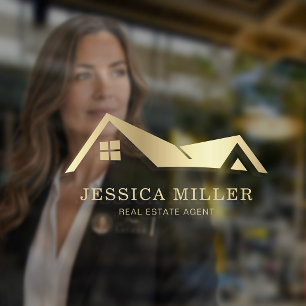 Modern Real Estate Promotional Realtor Logo Window Cling