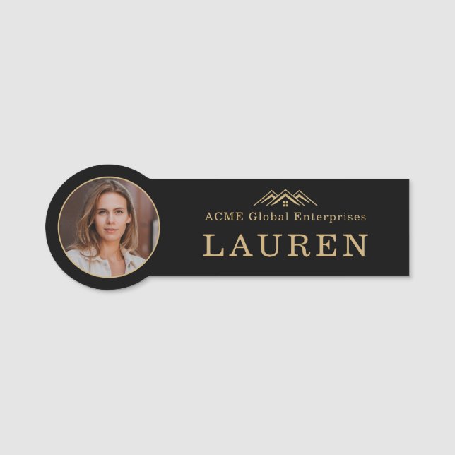 Modern Real Estate Promotional Realtor Name Tag (Front)