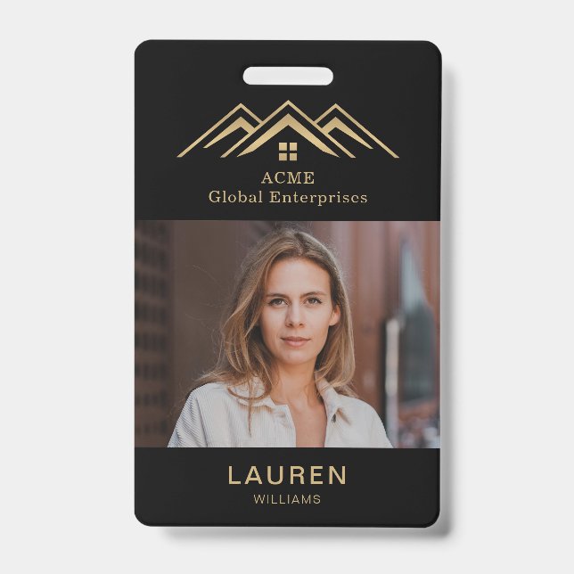 Modern Real Estate Promotional Realtor Name Tag ID Badge (Front)