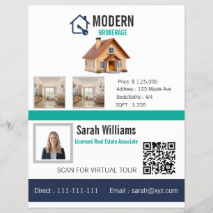 Modern Real Estate Property Feature Sheet Flyer