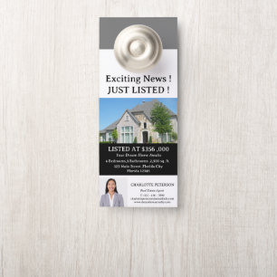 Modern Real Estate Realtor Just listed Door Hanger