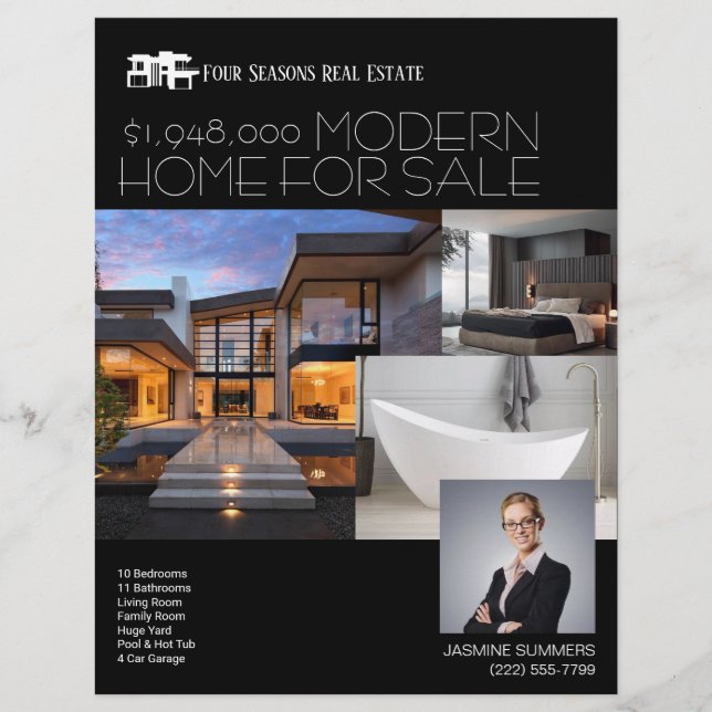 MODERN Real Estate Realty Flyer For Sale (Front)