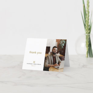 Modern Real Estate Thank You Card - Monogram