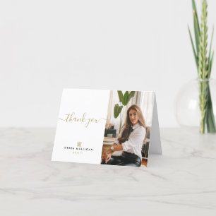 Modern Real Estate Thank You Card - Monogram