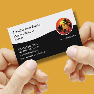 Modern Real Estate Tropical Business Cards