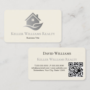 Modern Real Estate white and gold custom logo Business Card