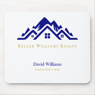 Modern Real Estate white and gold custom logo Mouse Mat