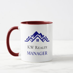 Modern Real Estate white and gold custom logo  Mug