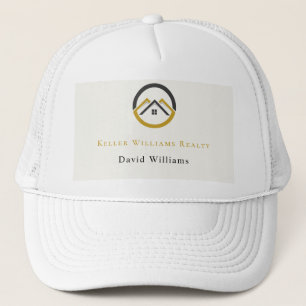 Modern Real Estate white and gold custom logo Trucker Hat