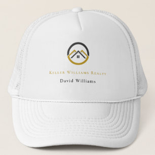 Modern Real Estate white and gold custom logo  Trucker Hat