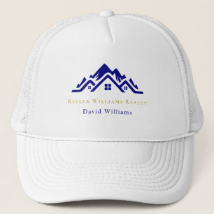 Modern Real Estate white and gold custom logo Trucker Hat