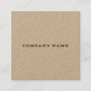 Modern Real Kraft Paper Distressed Text Template Square Business Card