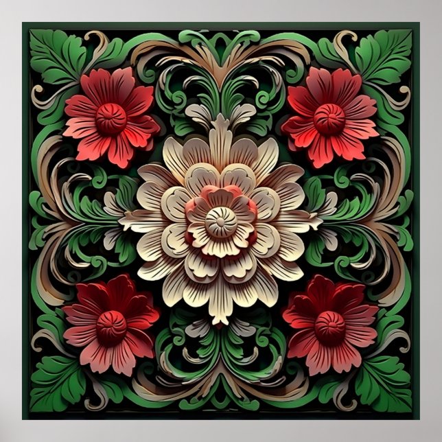 Modern realistic flower poster (Front)